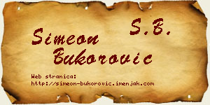 Simeon Bukorović vizit kartica